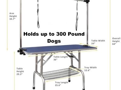 Like New Roomtec 36" Dog Grooming Table - Foldable, Adjustable, Heavy Duty, Professional