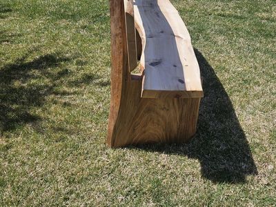 Live edge handcrafted elm bench