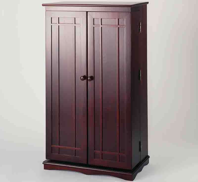 Leslie Dame Multimedia Storage Cabinet CD-612C Cherry Mission Style