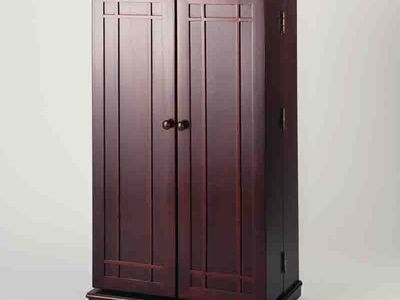 Leslie Dame Multimedia Storage Cabinet CD-612C Cherry Mission Style