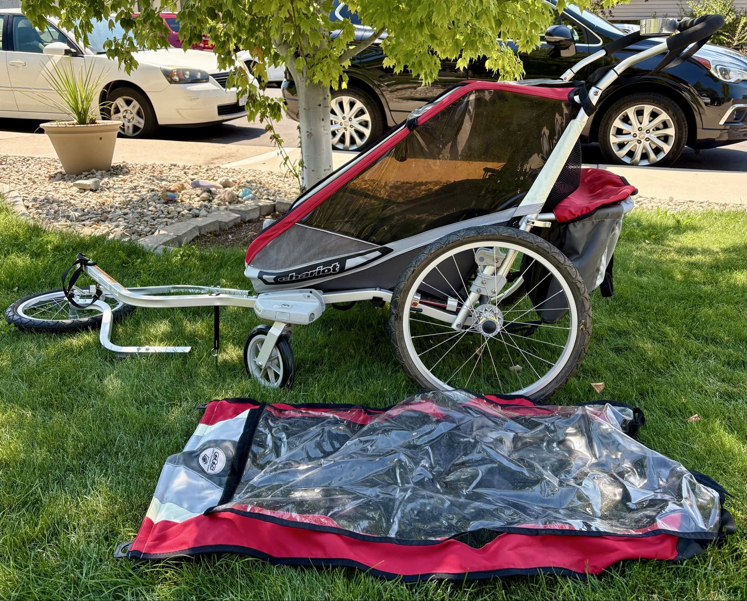 Thule Chariot Double Child Stroller and Bike Trailer with Jogger Attachment