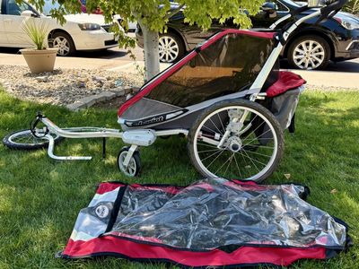 Thule Chariot Double Child Stroller and Bike Trailer with Jogger Attachment