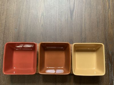 Bamboo Tray and 3 bowl Condiment Set