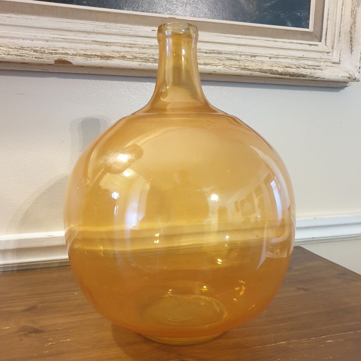 Mustard Glass Balloon Bottle Vase