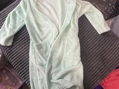 Eddie Bauer Kids Fleece Hooded Robe Mint Green Size L (14/16)