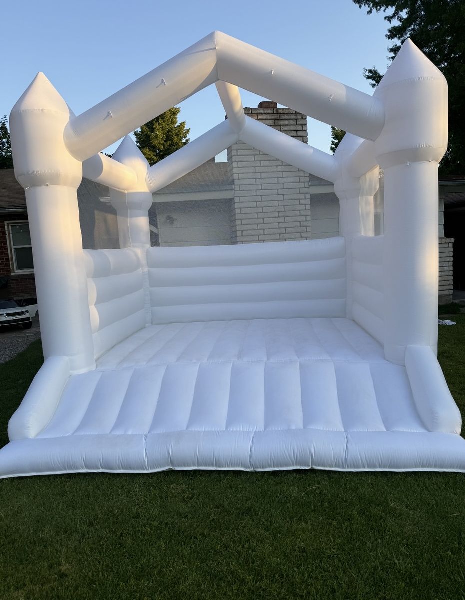 For sale!! White Inflatable Castle Bounce House - 12x11.6x10ft - 594lb Weight Limit, Blower Included