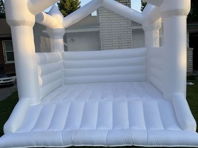 For sale!! White Inflatable Castle Bounce House - 12x11.6x10ft - 594lb Weight Limit, Blower Included