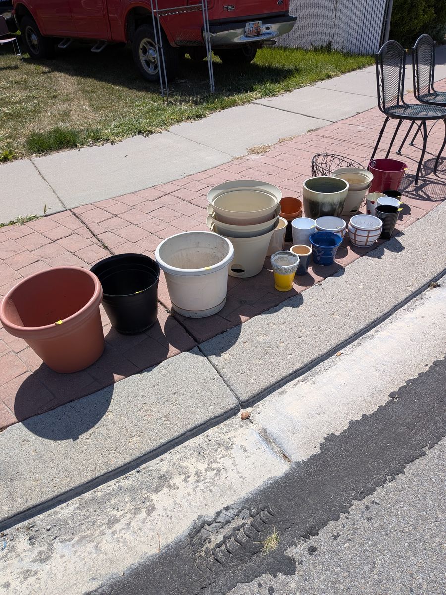 Variety of planting pots