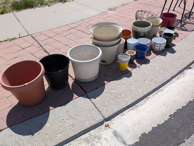 Variety of planting pots