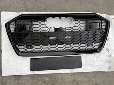 For Audi A6 S6 C8 2019-2023 With ACC Grille RS6 Style Honeycomb Mesh Gloss Black