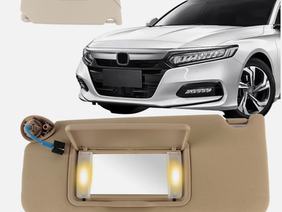 PEVAST Driver Side Sun Visor Beige w/ Mirror Fits Honda Accord 2008-2017 Left