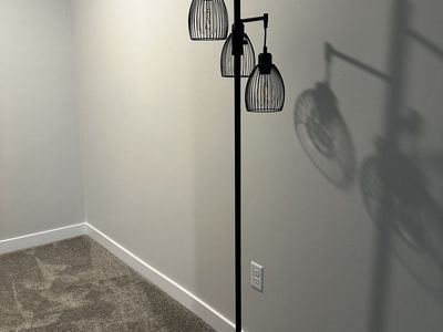 Industrial Style Black Floor Lamp with 3 Cage Shades and Edison Bulbs
