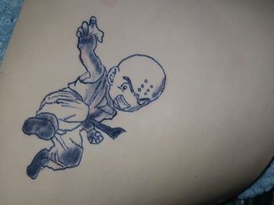 artificial skin with Anime Tattoo Design
