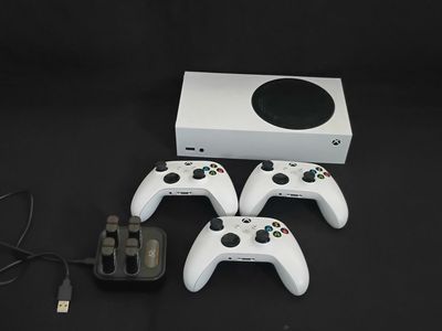 Xbox Series S Console Bundle with 3 Controllers, Charging Dock, & 2 Headsets - White