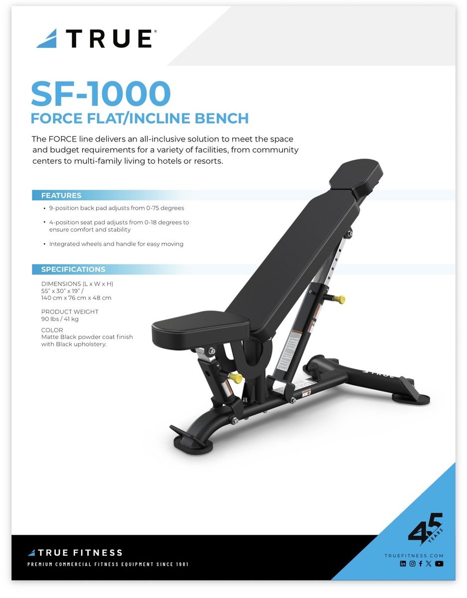 TRUE SF 1000 Commercial Bench