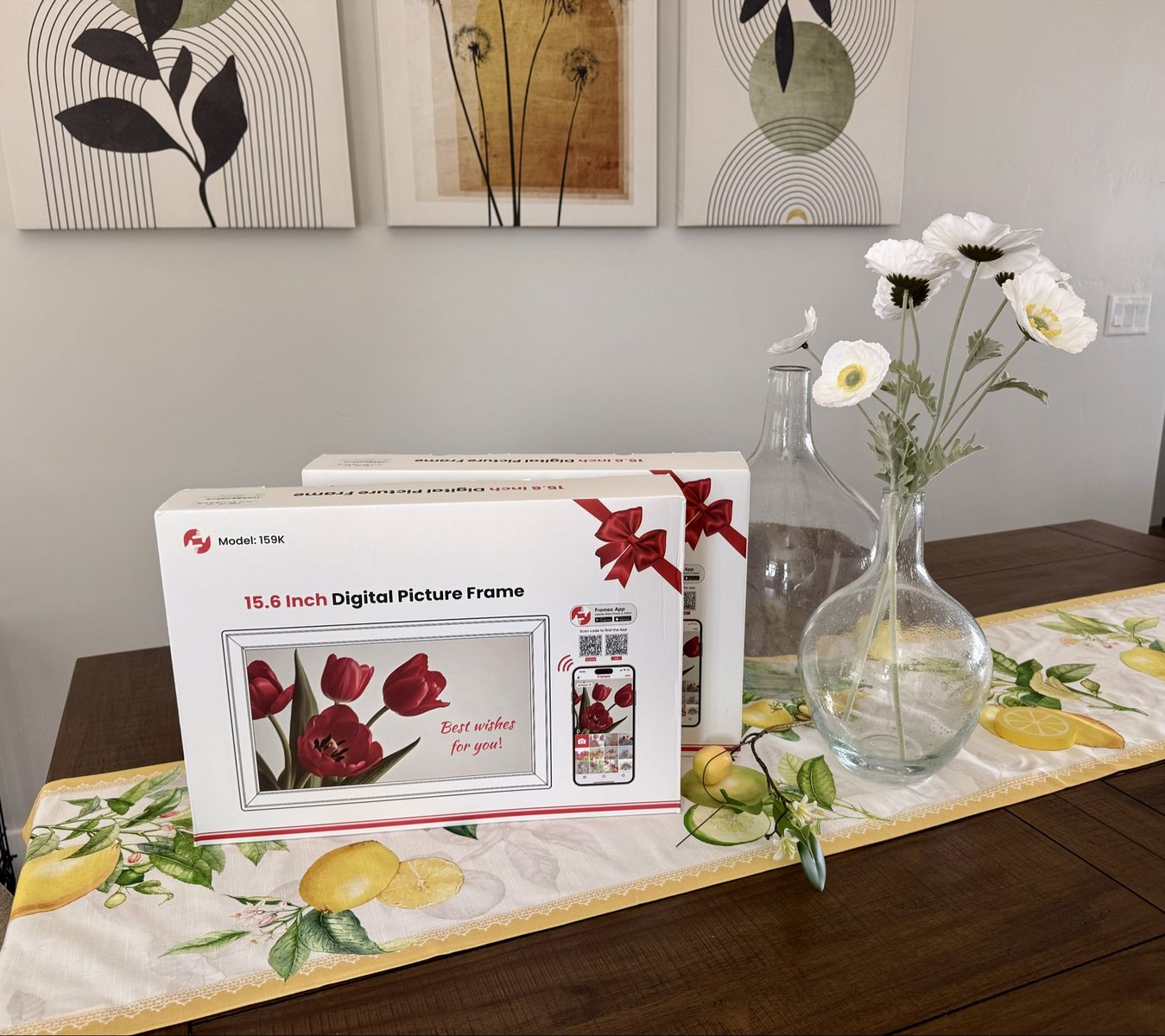 Frameo 159K 15.6-inch WiFi Digital Picture Frame with FHD Display & Built-in 64GB Storage
