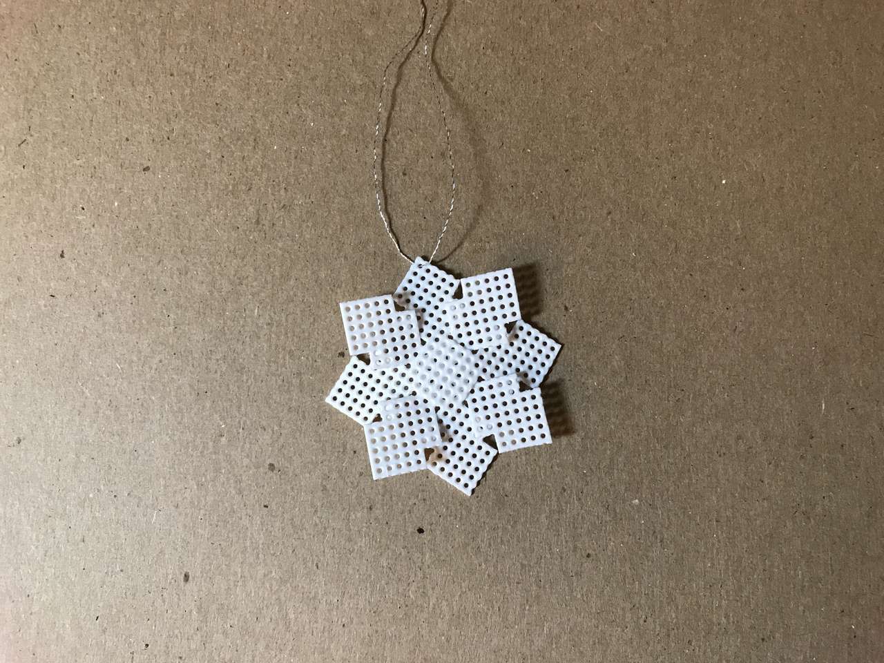 Snowflake Ornaments Handmade with plastic Canvas, Yarn, Beads, Thread, Different Sizes