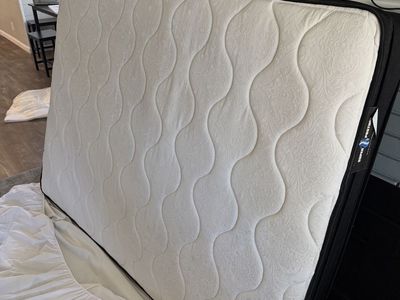 Full Size Mattress with Box Spring and Metal Bed Frame