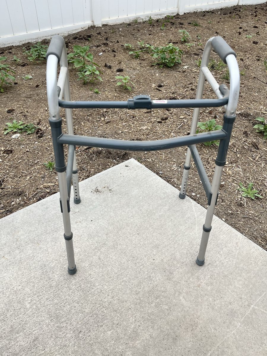 Adult Walker Mobility Aid - Lightweight, Adjustable Height, Folding Frame