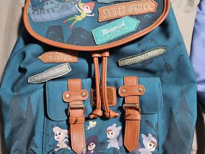 Loungefly Disney Peter Pan Never Land Rucksack Green Faux Leather Accents