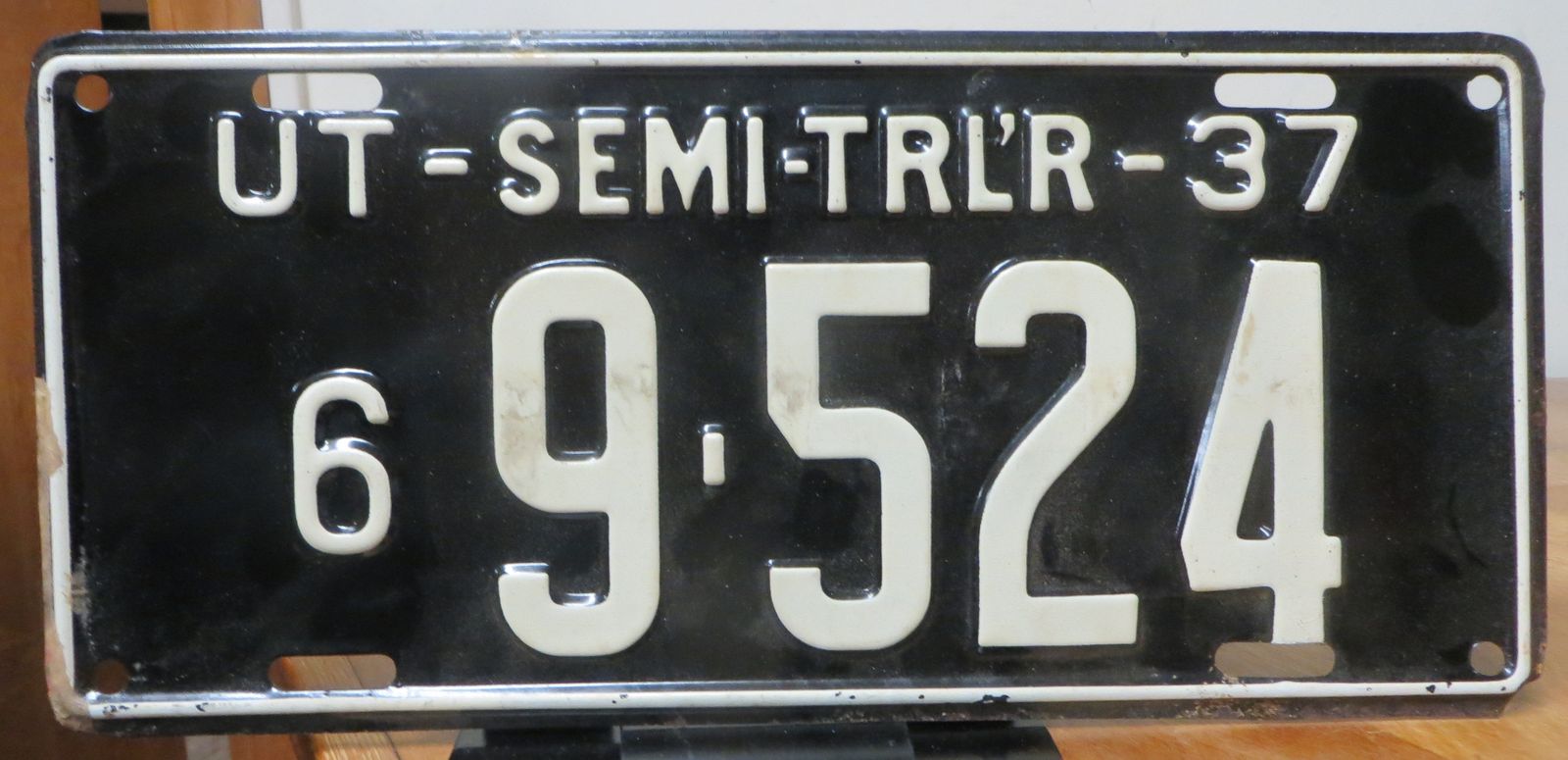 1937 Utah Semi-Trailer License Plate