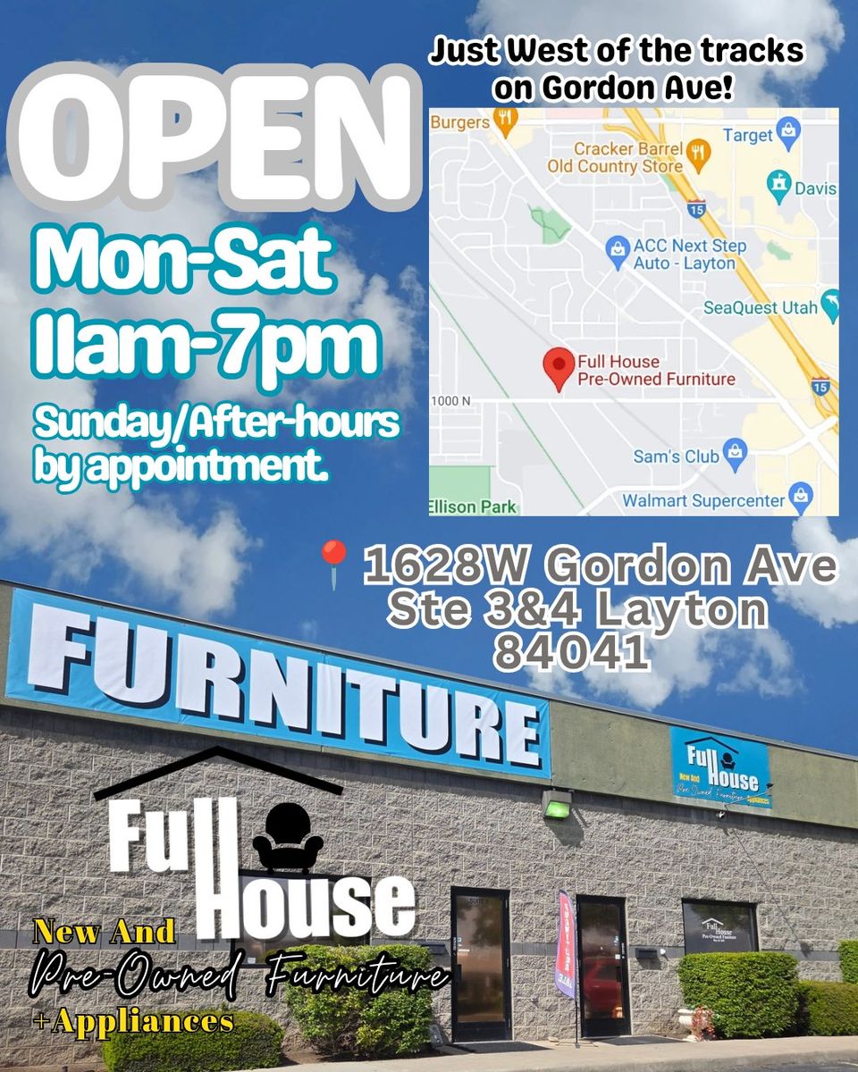 Sofas, Sectionals, and more Home Furniture! 
Visit us Mon-Sat 11am-7pm, Sundays by appt.
Located just West of