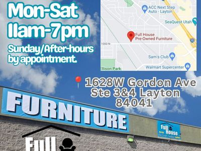 Sofas, Sectionals, and more Home Furniture!
Visit us Mon-Sat 11am-7pm, Sundays by appt.
Located just West of