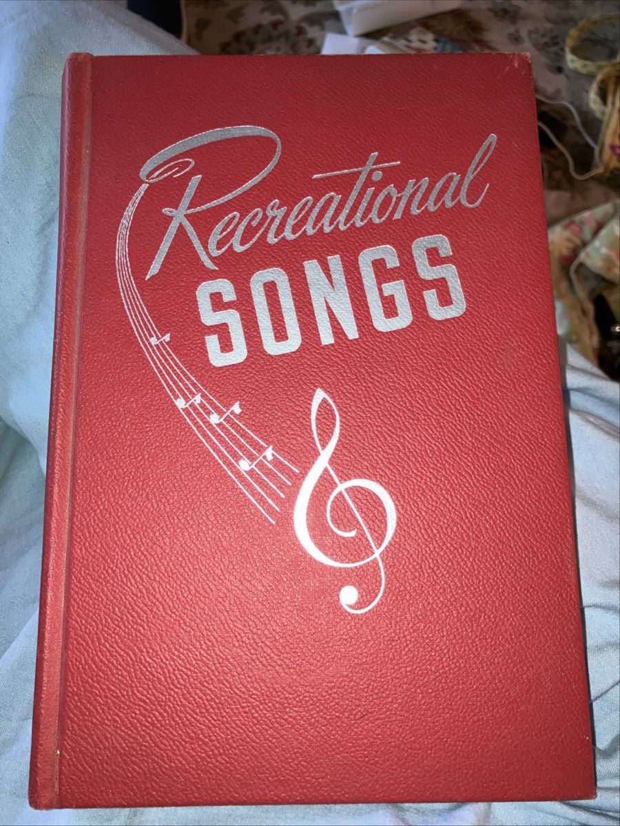 Vintage LDS Recreational Songs Music Book, Red Hardcover Hymnal, Classic Songbook