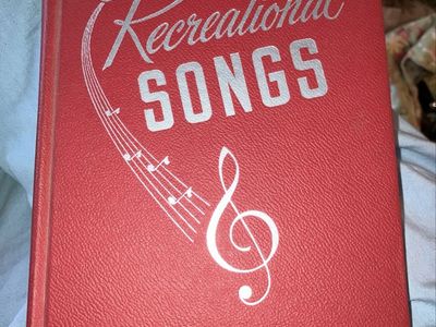 Vintage LDS Recreational Songs Music Book, Red Hardcover Hymnal, Classic Songbook
