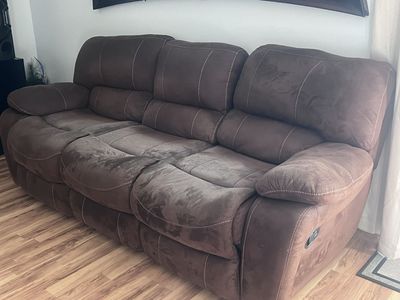 2 piece suede couch