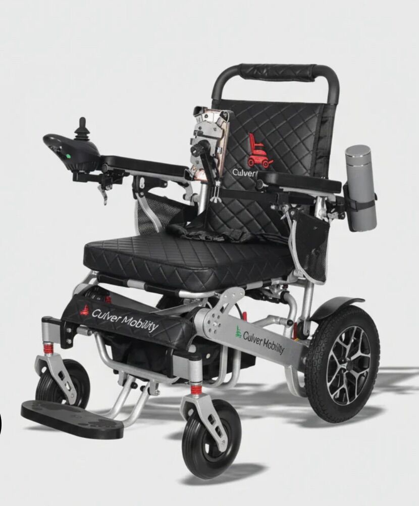 WOLF Black Folding Electric Wheelchair, 330lbs NEW