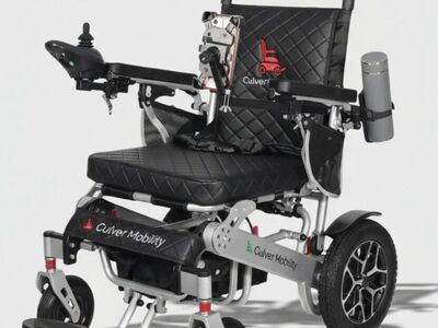 WOLF Black Folding Electric Wheelchair, 330lbs NEW