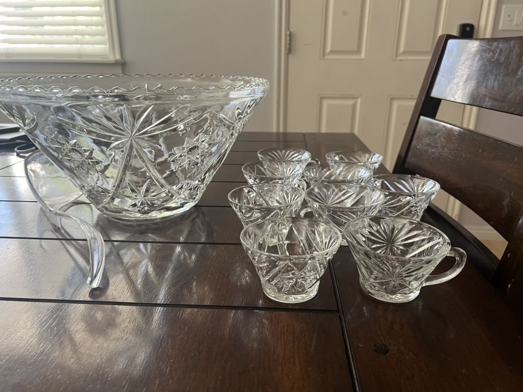 Crystal Punch Bowl Set