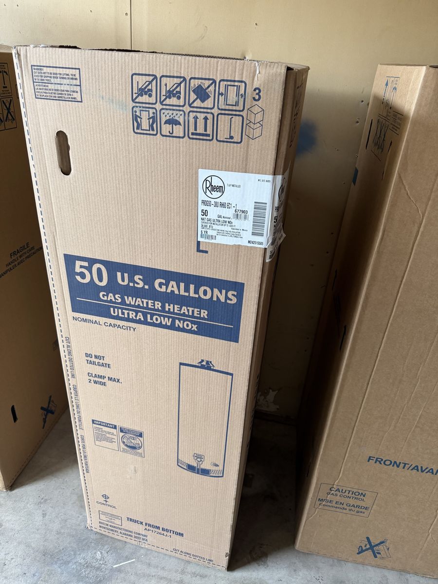 50 gallon Rheem Pro grade heater NG