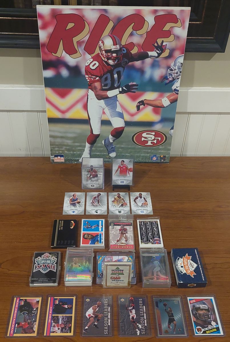 SPORTS CARD COLLECTION – JORDAN, GIANNIS, SHAQ, RICE – $125 OBO