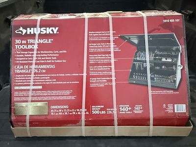 NEW HUSKY Heavy Duty 30 inch Steel Portable Triangle Top Chest Tool Storage