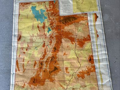 1951 Denoyer-Geopert Utah Physical Political Map