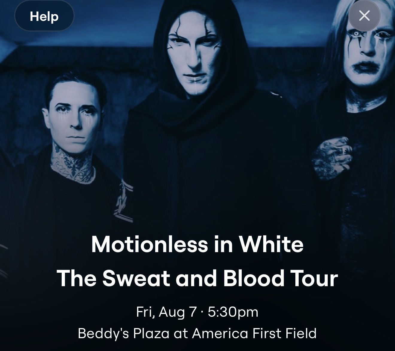 2 tickets Motionless in White