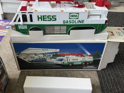 Hess Gasoline Emergency Truck 1987 Fire Truck Toy Collectible with Box Lights & Sound
