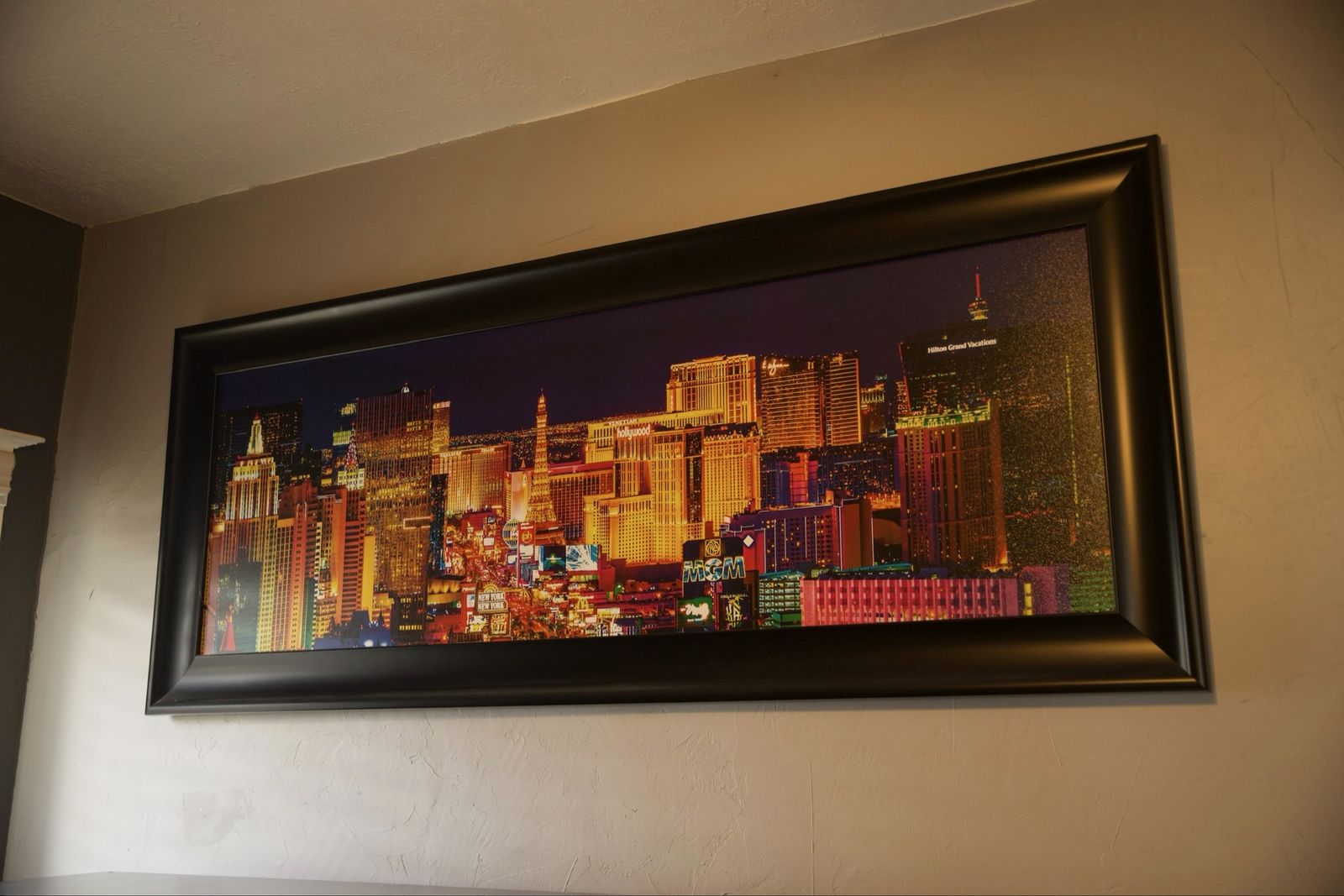 Oversized Panoramic Las Vegas Skyline Framed Wall Art – 6 Feet Wide!