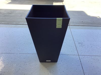 Veradek Midland Square Planter, 20" Tall, Modern Black Outdoor/Indoor Pot. New