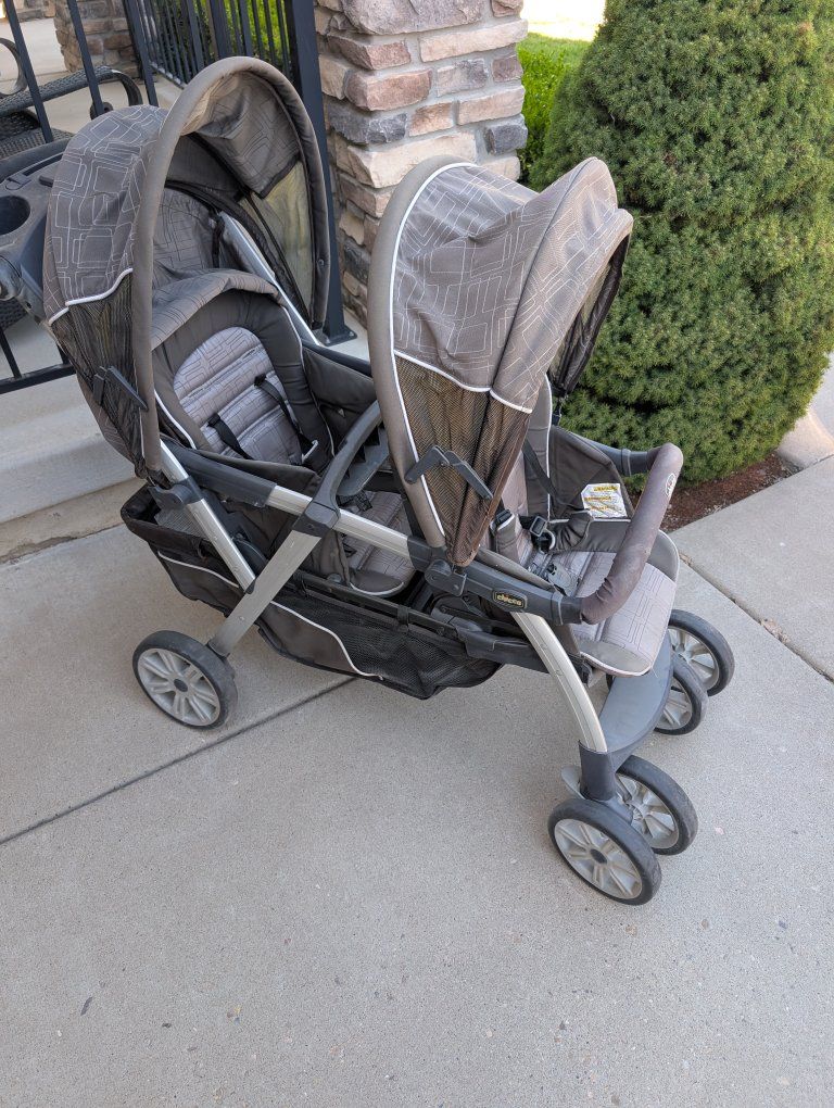 Chicco Cortina Together Double Stroller, Gray - Tandem Seating, Parent Console