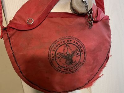 Vintage Boy Scouts of America Official Canteen with Red Cover and Strap