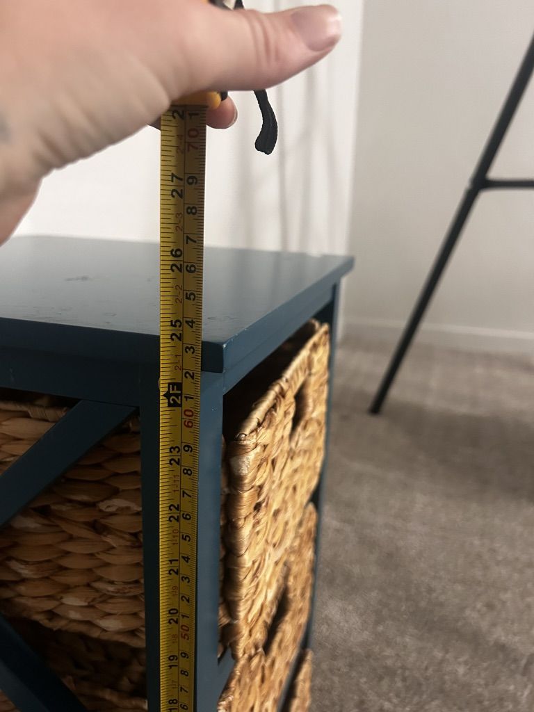 Side Table Green/blue With Baskets Small