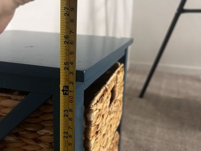 Side Table Green/blue With Baskets Small
