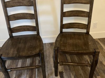 Pottery Barn Solid Wood Ladder Back Dining Chairs