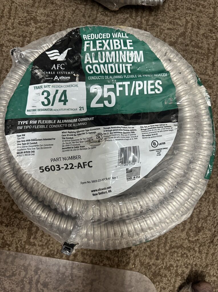 3/4 x 25 ft. Flexible Aluminum Conduit