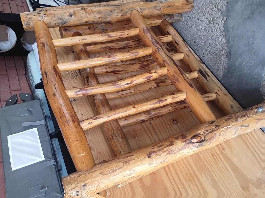 complete twin log bed