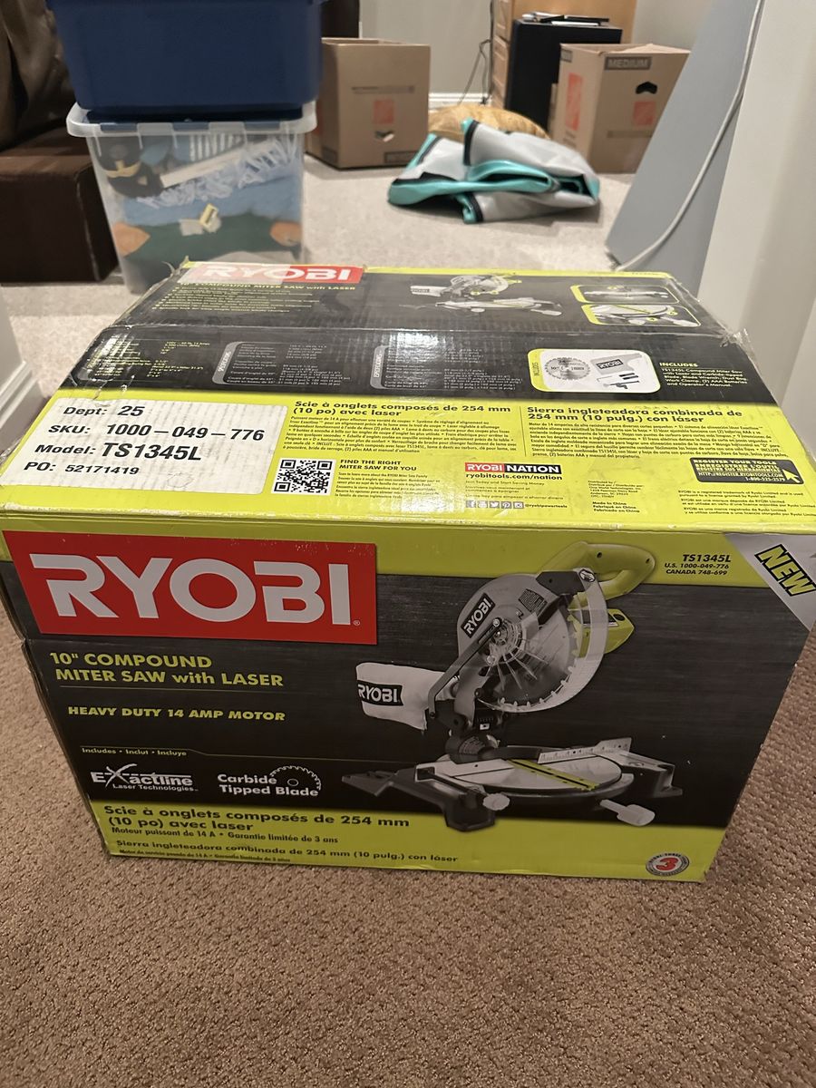 Ryobi 10" Compound Miter Saw with Laser