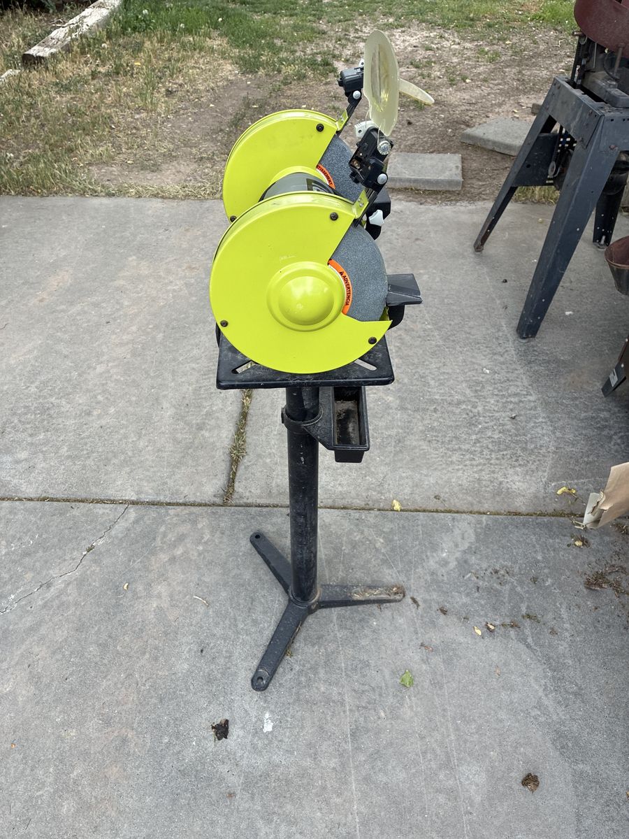 RYOBI 6" Bench Grinder with Stand - Model #BG612G - 3450 RPM - Used Excellent